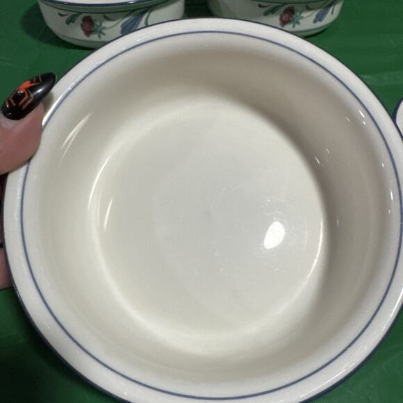 (Set of 5) Lenox Chinastone POPPIES ON BLUE 6 1/4" Cereal or Soup BOWLS (USA) - Picture 6 of 8